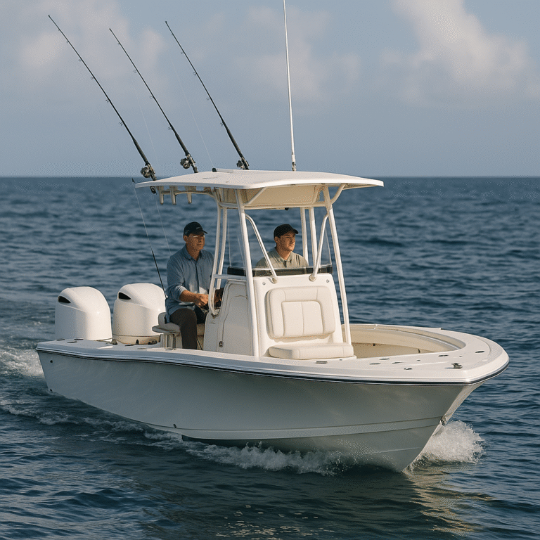 White center console with 2 people